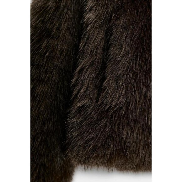 ZARA SHORT FAUX FUR COAT - Picture 5 of 5
